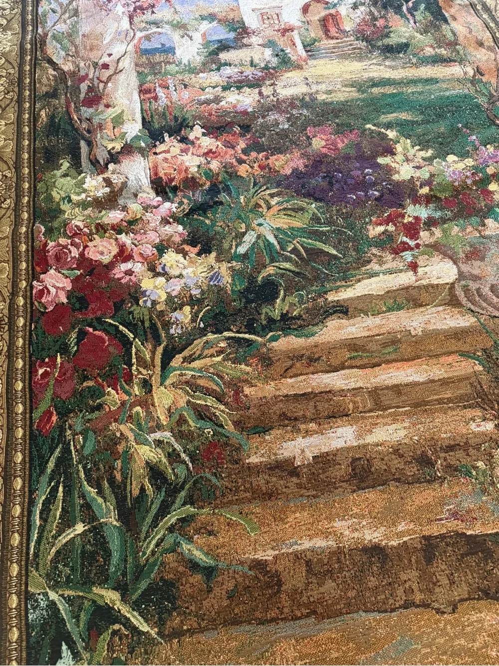 Gorgeous Giant Tapestry Wall Hanging - 54”x88” “Ancient Garden Urn” Mohawk Home